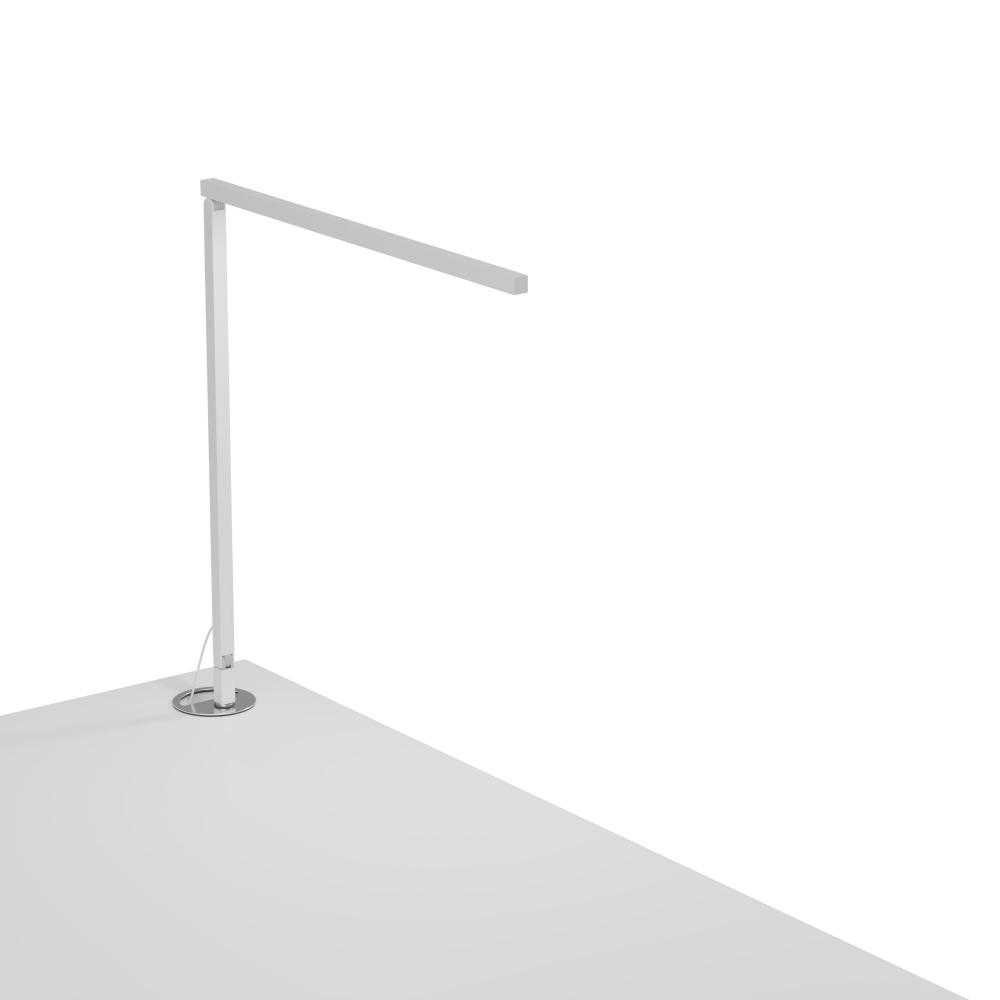 Z-Bar Solo Desk Lamp Gen 4 (Daylight White Light; Matte White) with Grommet Mount
